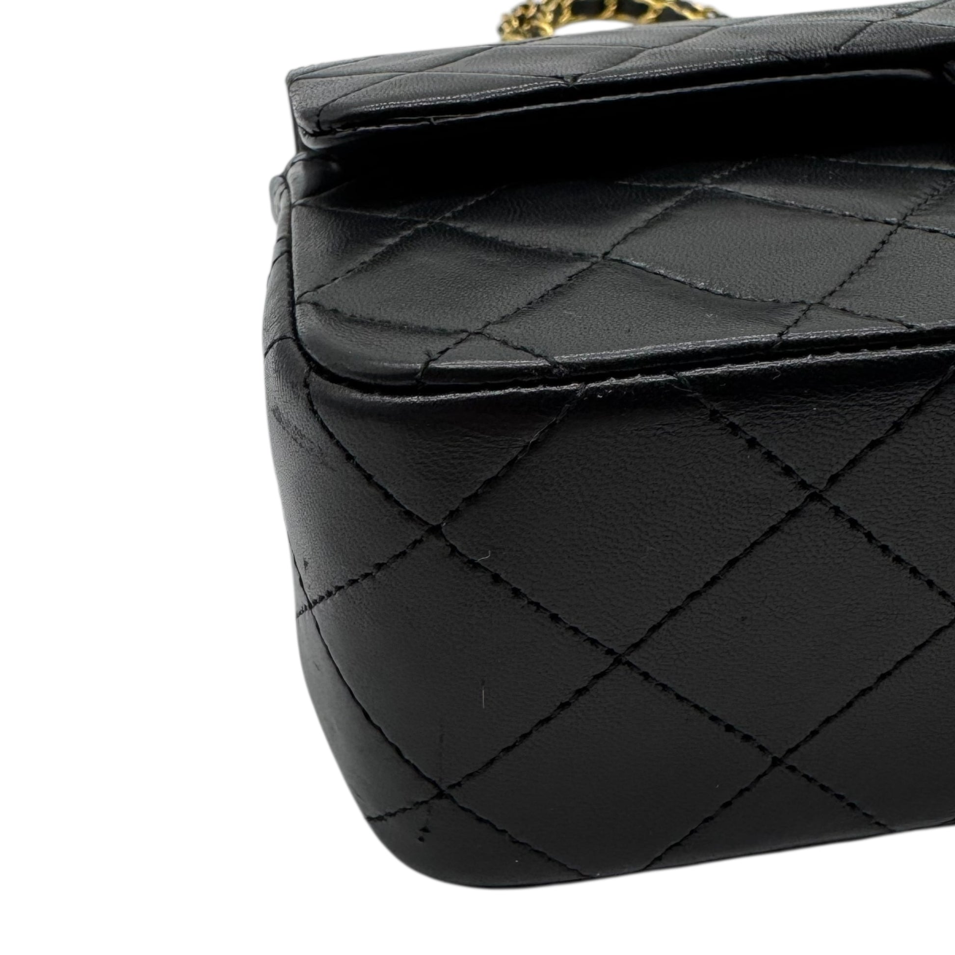 Chanel Black Matelasse Lambskin Small Classic Flap Bag 1989-91 - Outfit Repeater