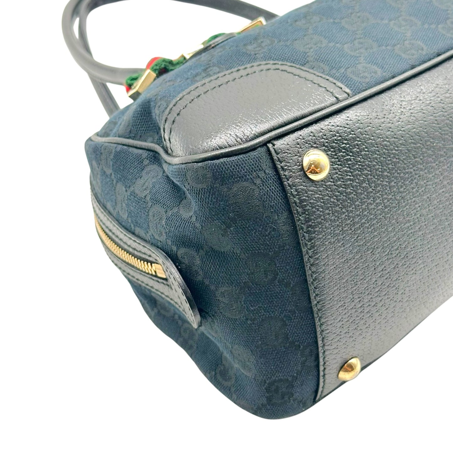 Gucci Black Monogram Canvas East-West Bowler Shoulder Bag