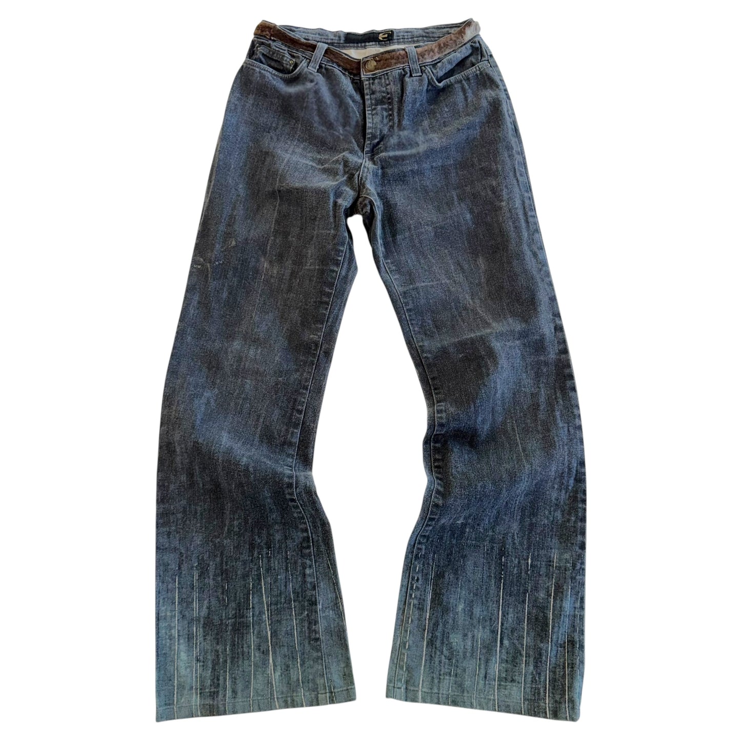 Just Cavalli Roberto Cavalli Fur Waistband Printed Jeans