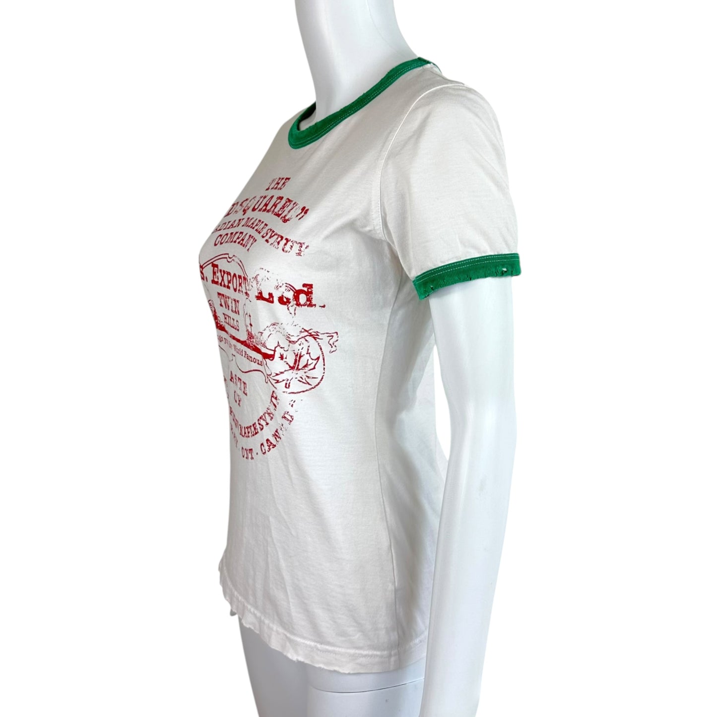 Dsquared2 Logo T-Shirt Red White Green Cotton Crew Neck