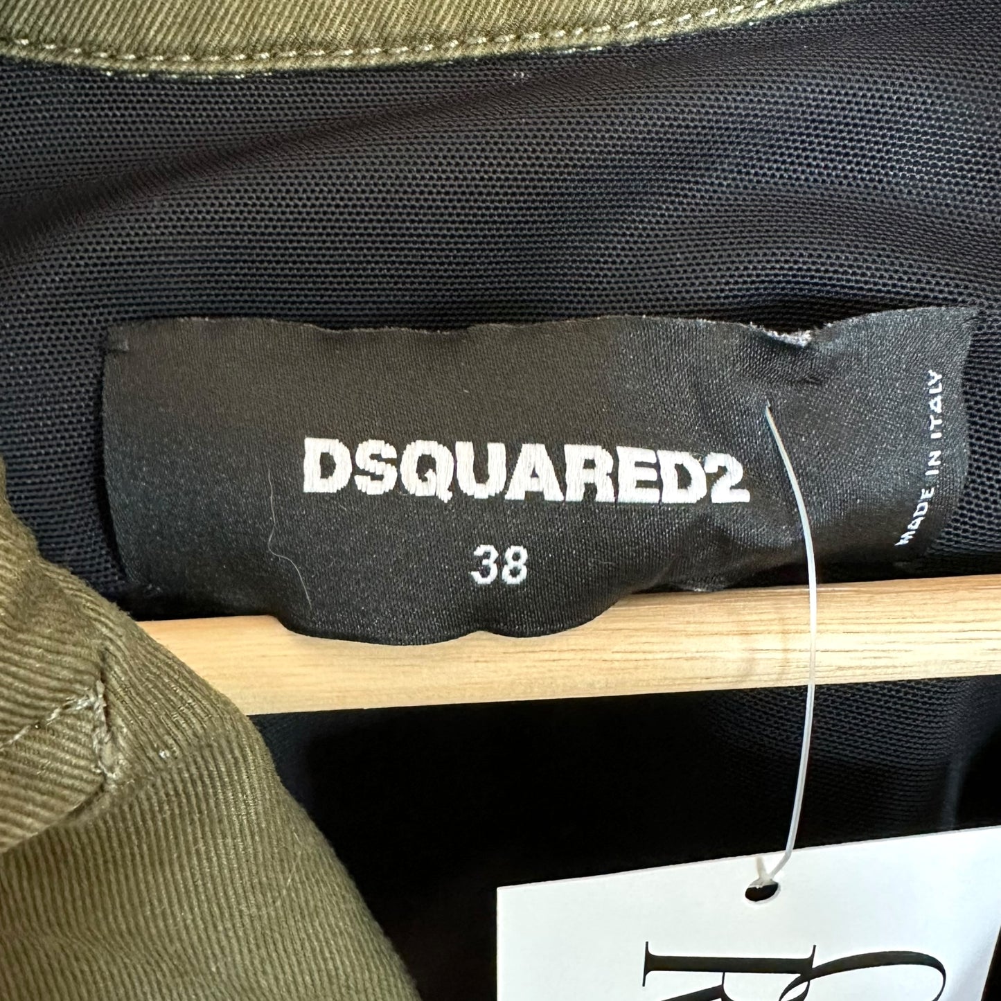 Dsquared2 Cropped Khaki Biker Jacket