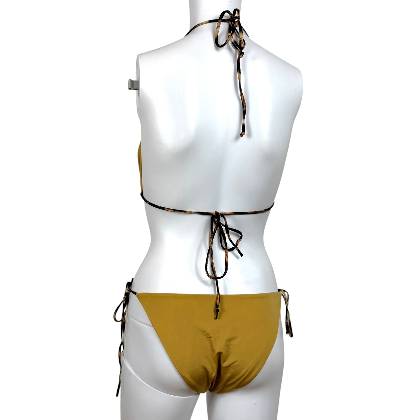 Just Cavalli Roberto Cavalli Leopard Print & Gold Reversible Bikini Set