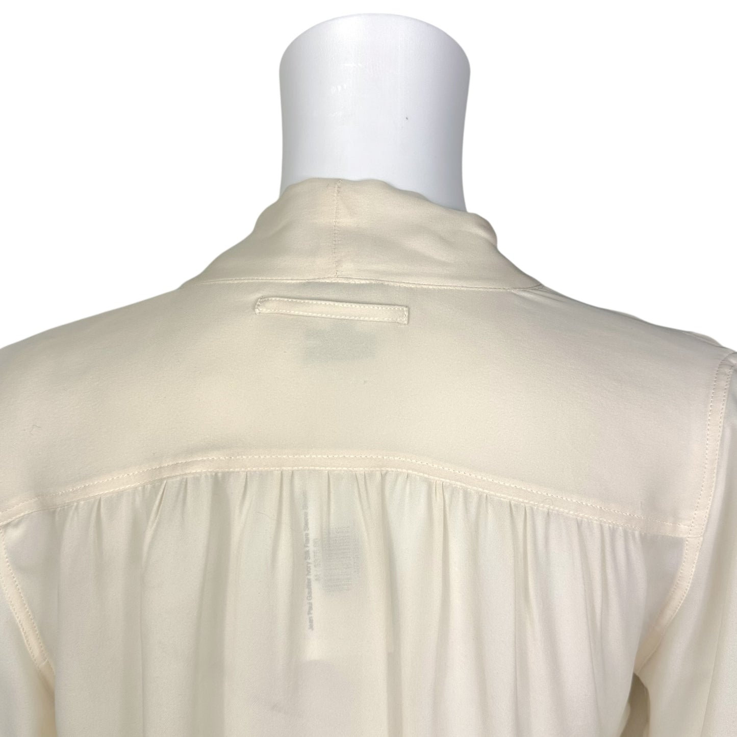 Jean Paul Gaultier Ivory Silk Flare Sleeve Blouse