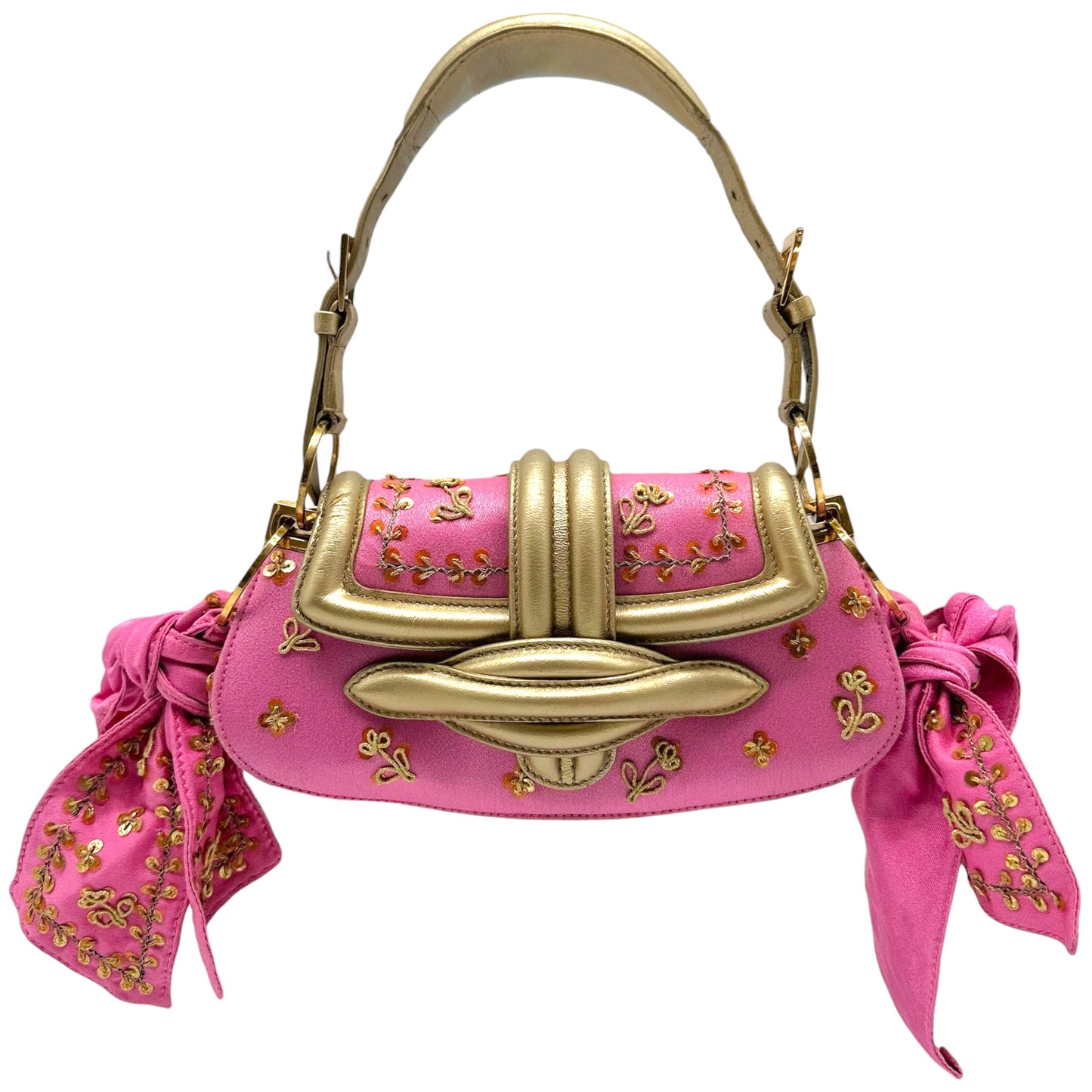Christian Dior Mini Lip Bag Pink Gold Sequin