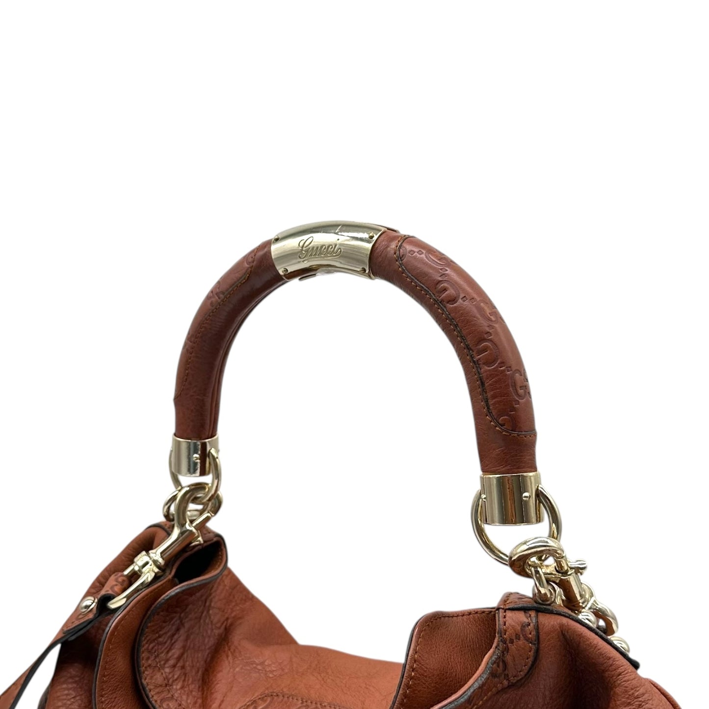 Gucci Brown Leather Guccissima Monogram Indy 2-Way Bag