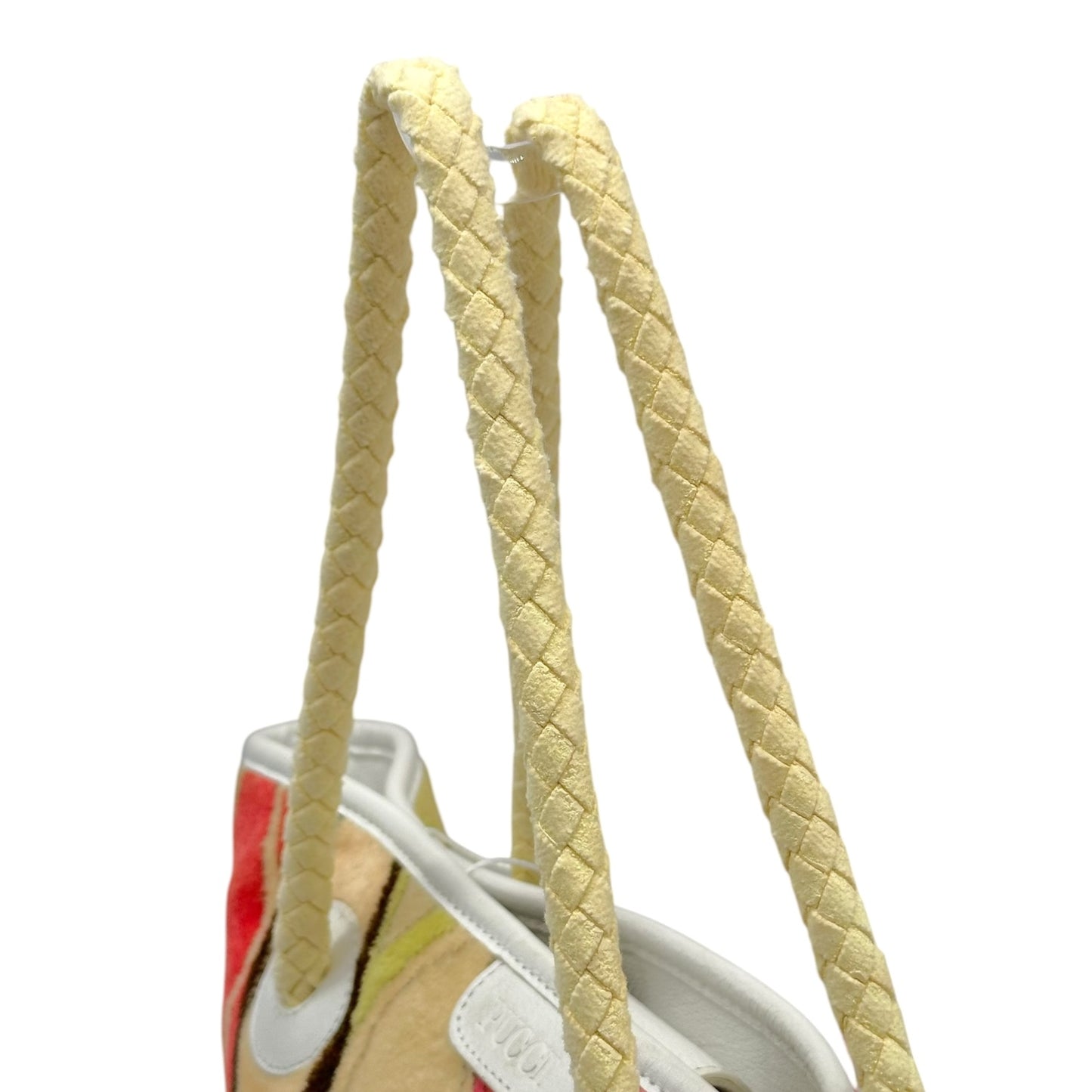 Emilio Pucci Ivory Pink & Orange Printed Terry Mini Tote Handbag