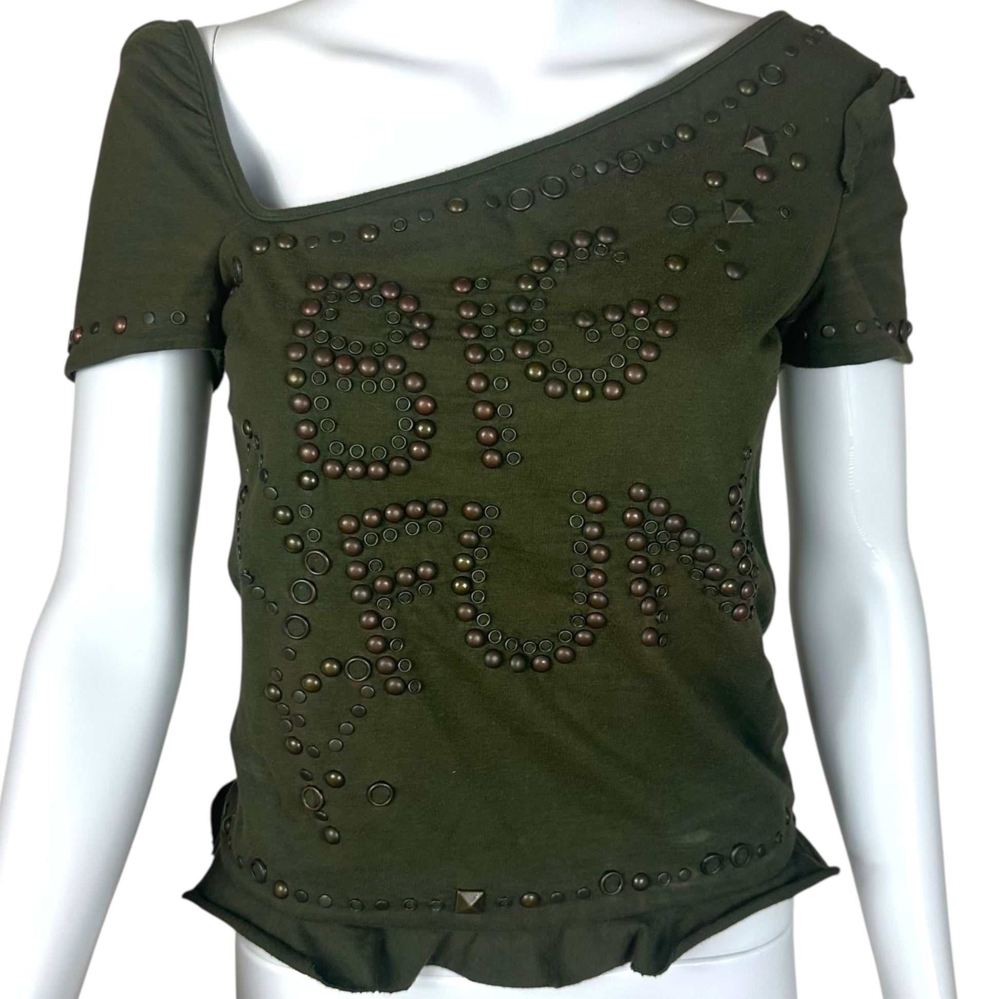 D&G Dolce & Gabbana 'Big Fun' Studded Asymmetrical T-Shirt - Outfit Repeater