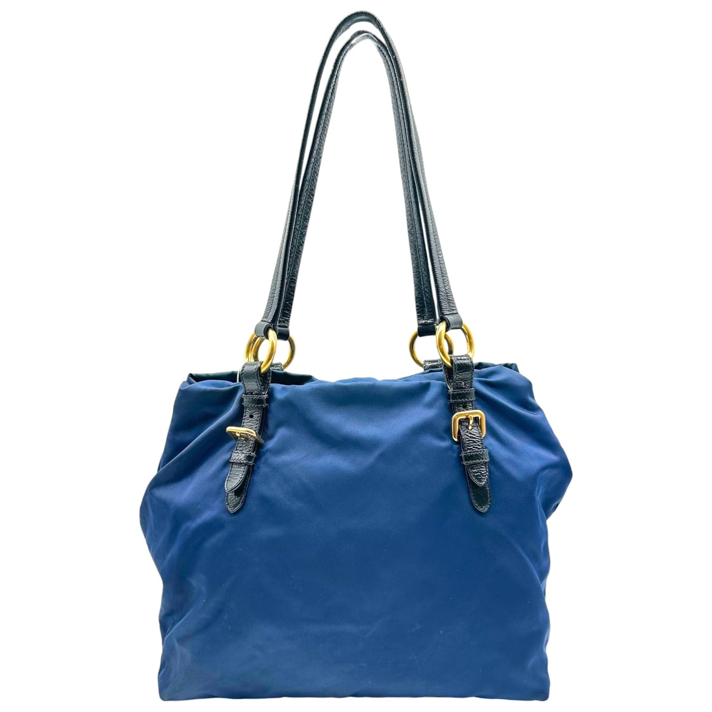 Prada Navy Blue Black Crystal Embellished Tote Bag