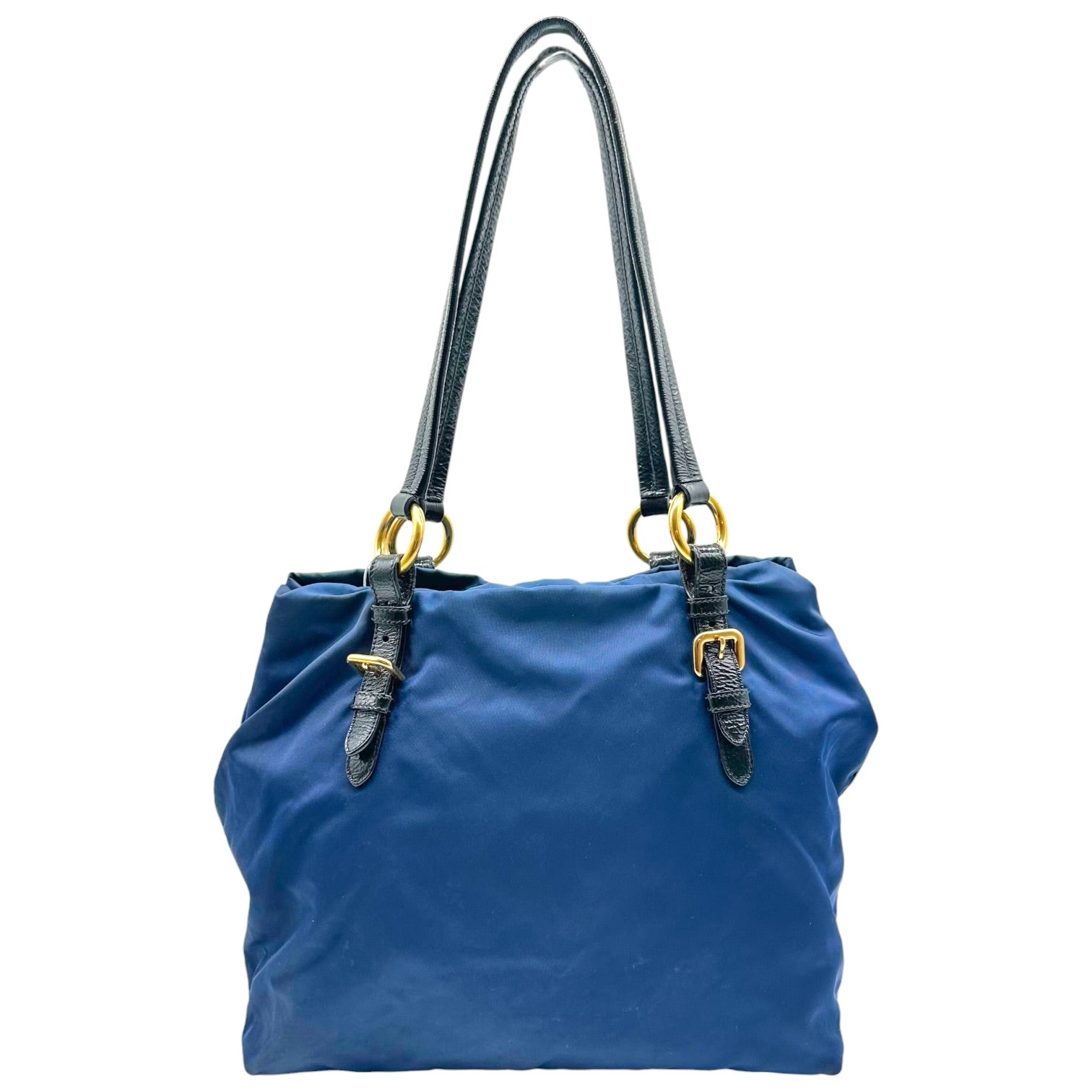 Prada Navy Blue Black Crystal Embellished Tote Bag
