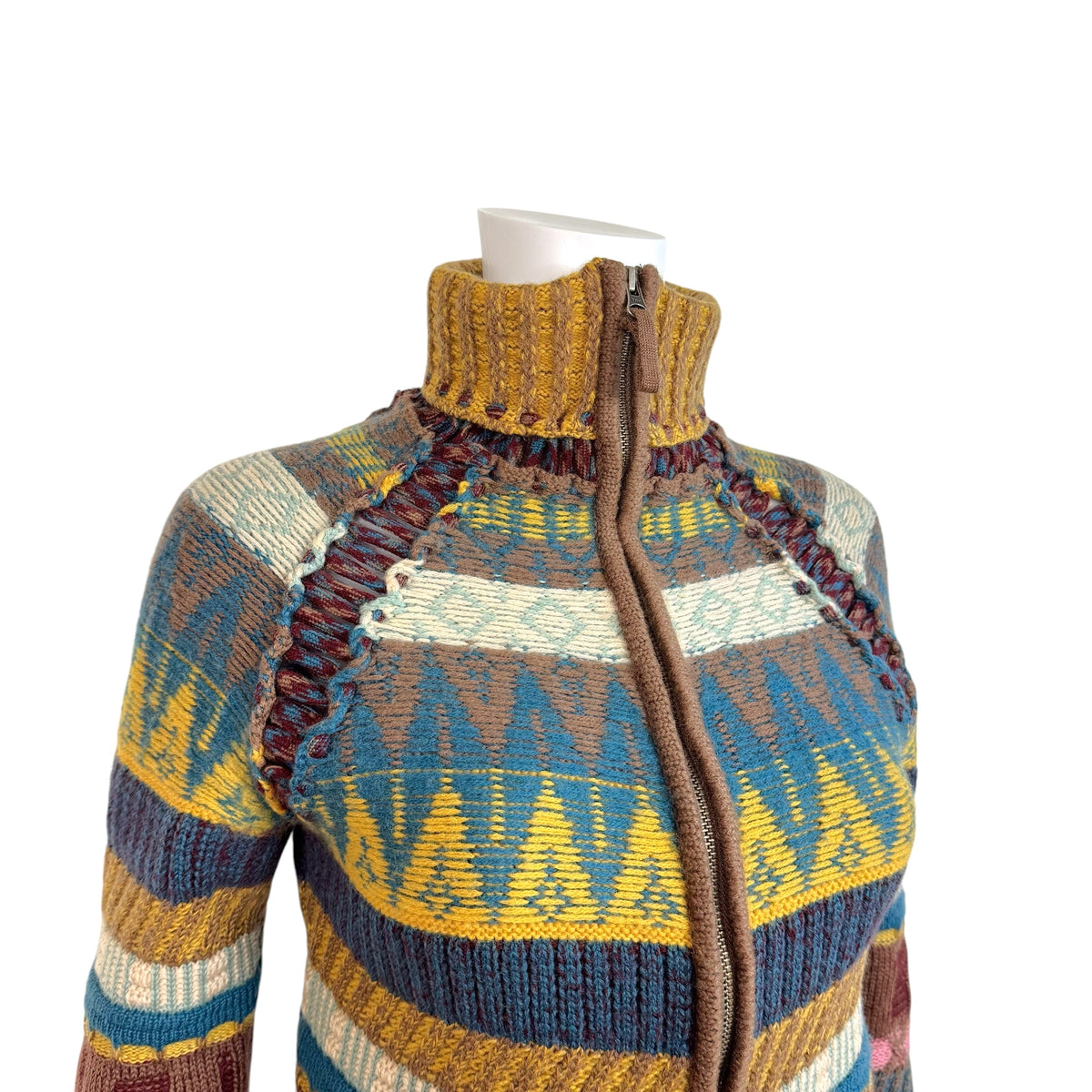 Jean Paul Gaultier Multicolor Knit Zip-Up Sweater Set