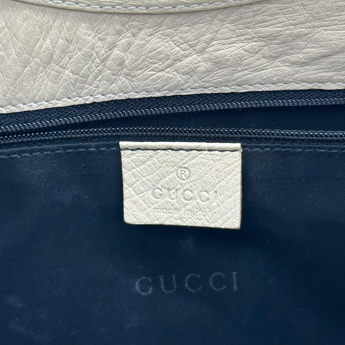 Gucci Ivory Ostrich Leather Jackie Bag