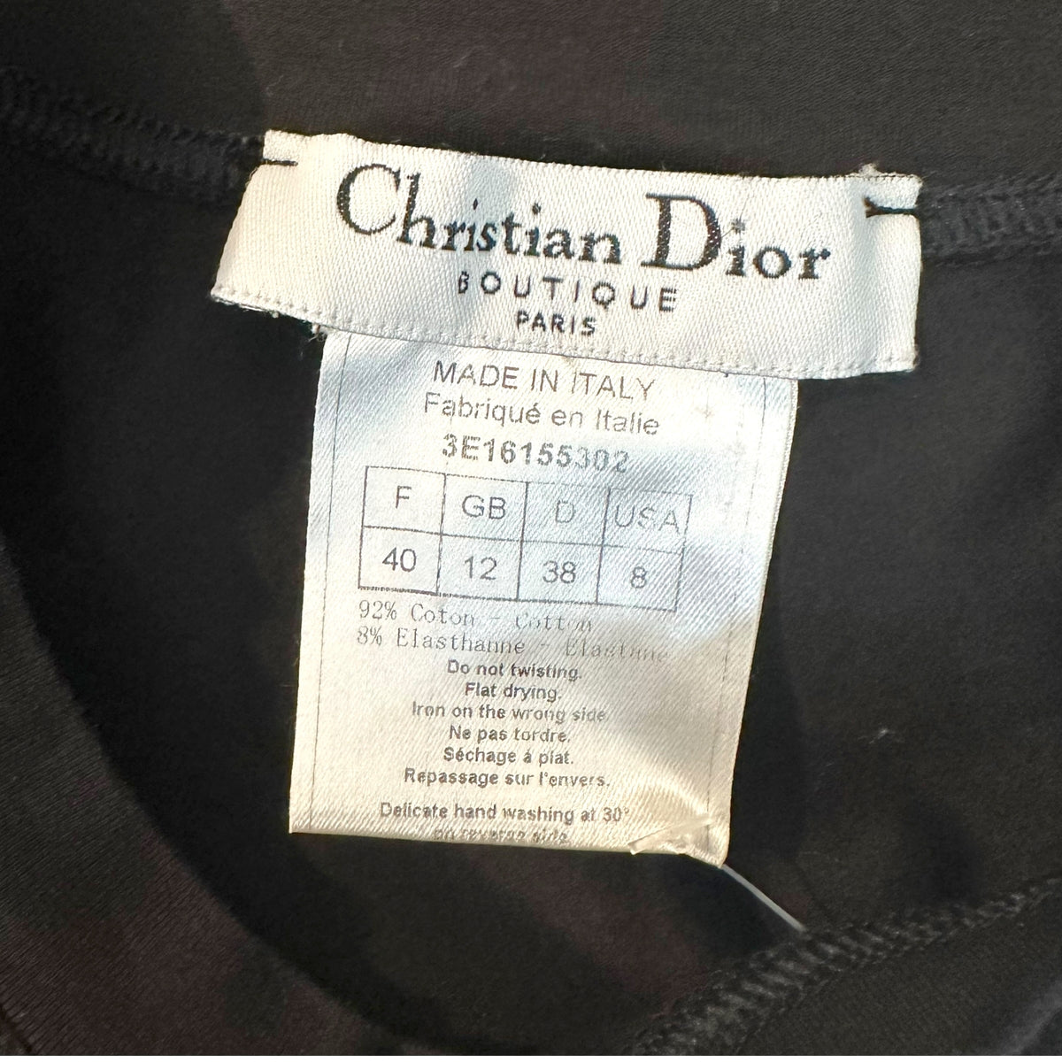 Christian Dior Black Patchwork Letter Tank Top