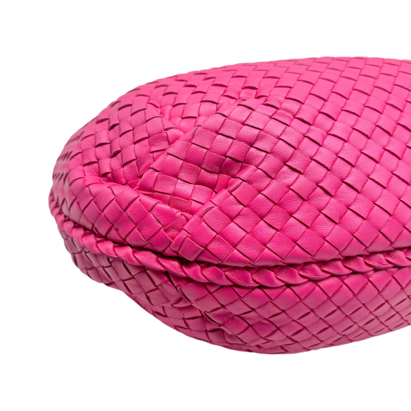 Bottega Veneta Hobo Bag Bright Pink Intrecciato Leather
