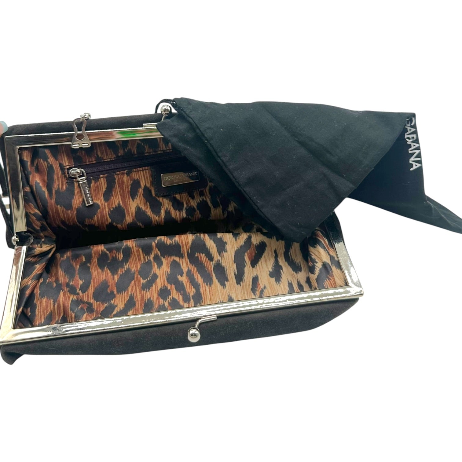 Dolce & Gabbana Gray Suede 2-Way Clutch Bag