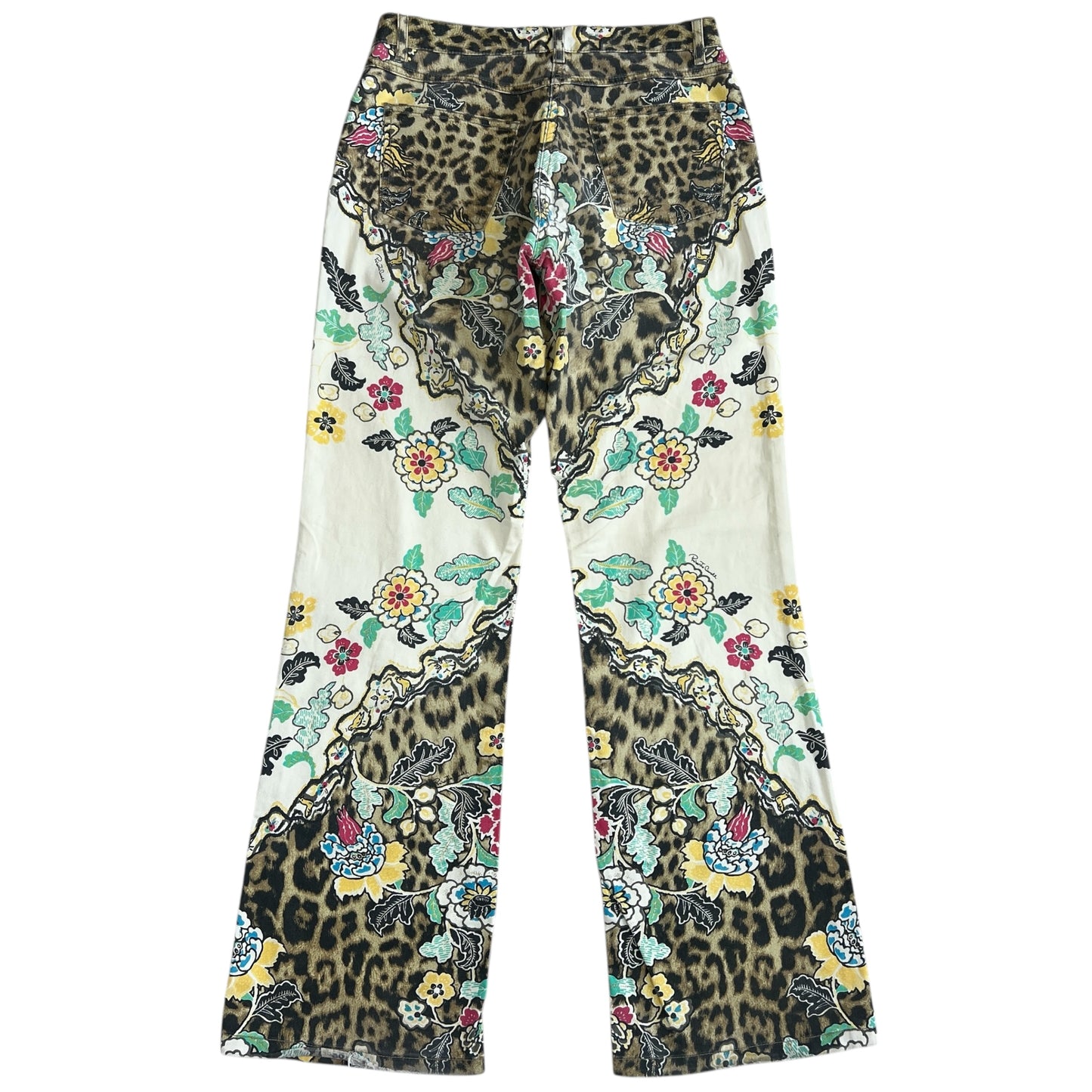Roberto Cavalli Chinoiserie Floral & Leopard Print Jeans RARE - Outfit Repeater