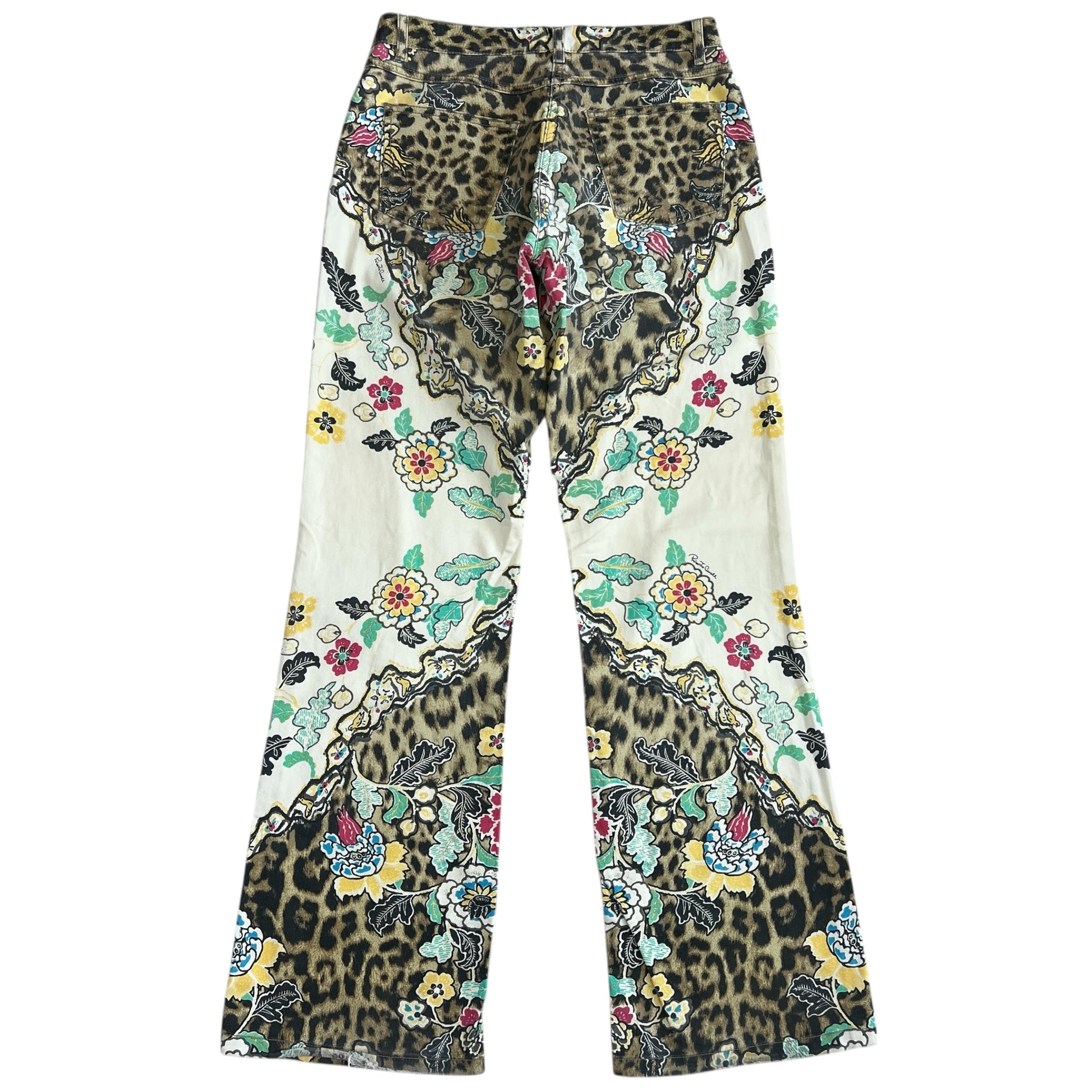 Roberto Cavalli Chinoiserie Floral & Leopard Print Jeans RARE - Outfit Repeater
