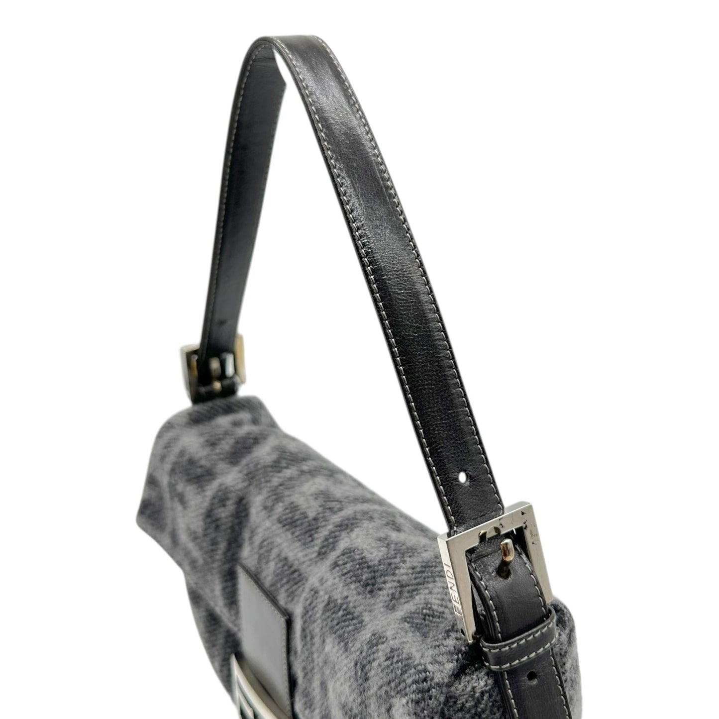 Fendi Baguette Bag Gray Zucca Cashmere Knit