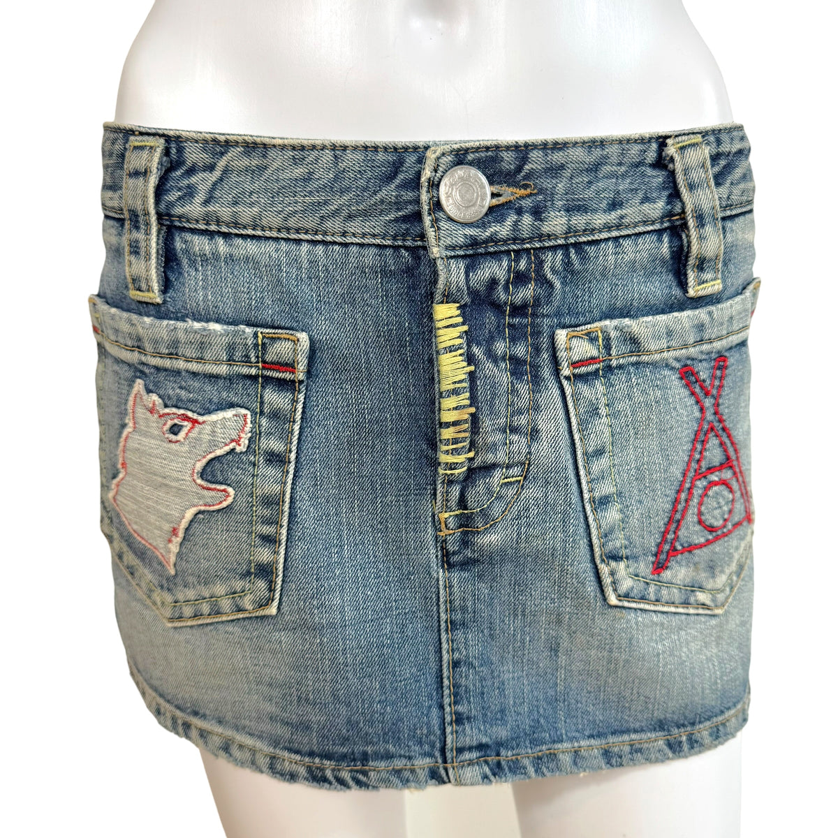 Dsquared2 Embroidered Distressed Mini Skirt