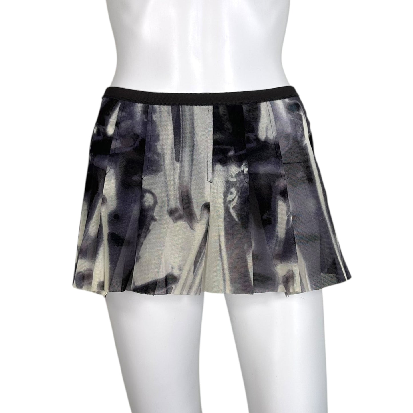 Jean Paul Gaultier JPG Gray Printed Mesh Micro Mini Skirt