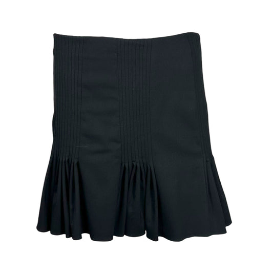 John Galliano Black Wool Pleated Mini Skirt