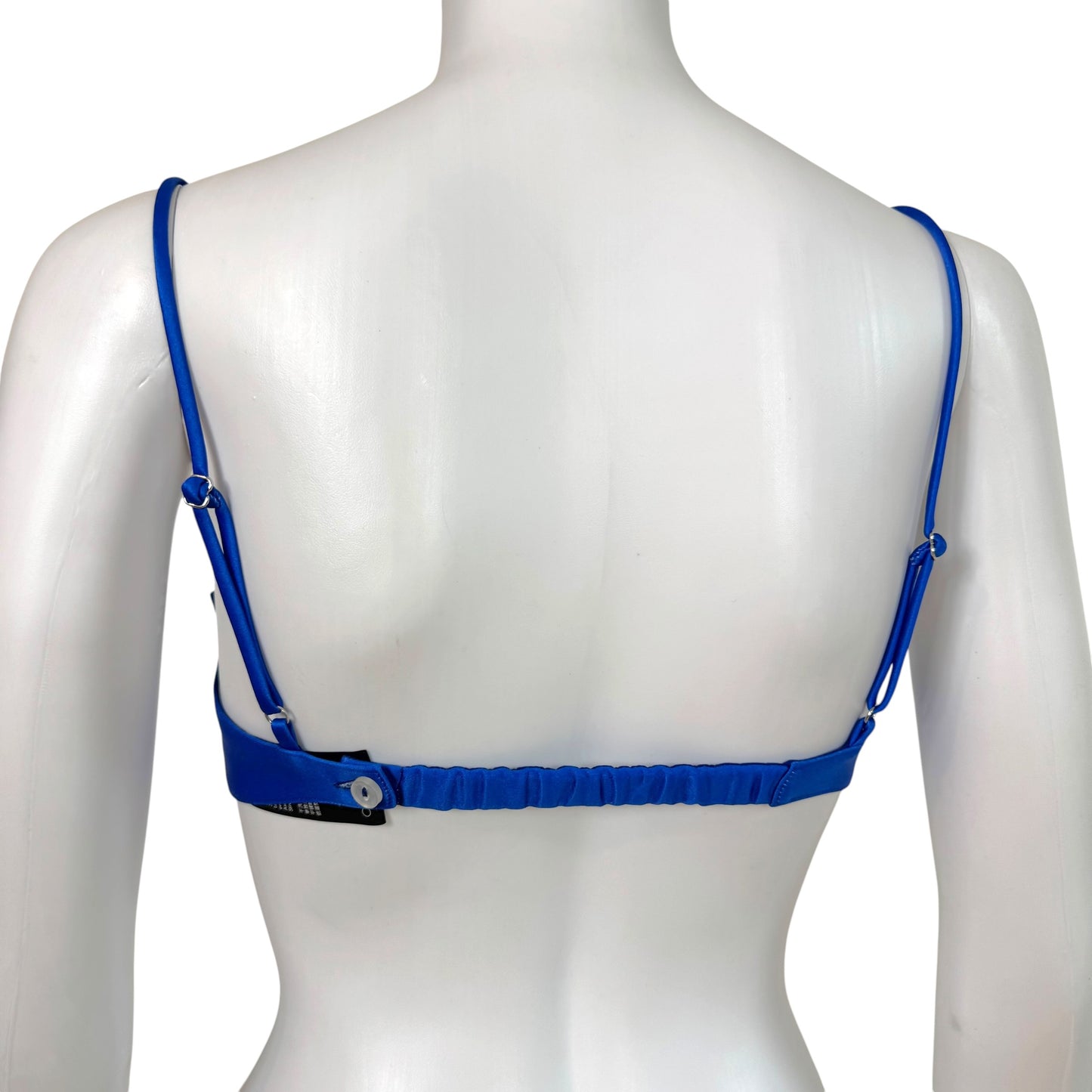 Fanci Club Blue Flower Beaded Satin Bra Top