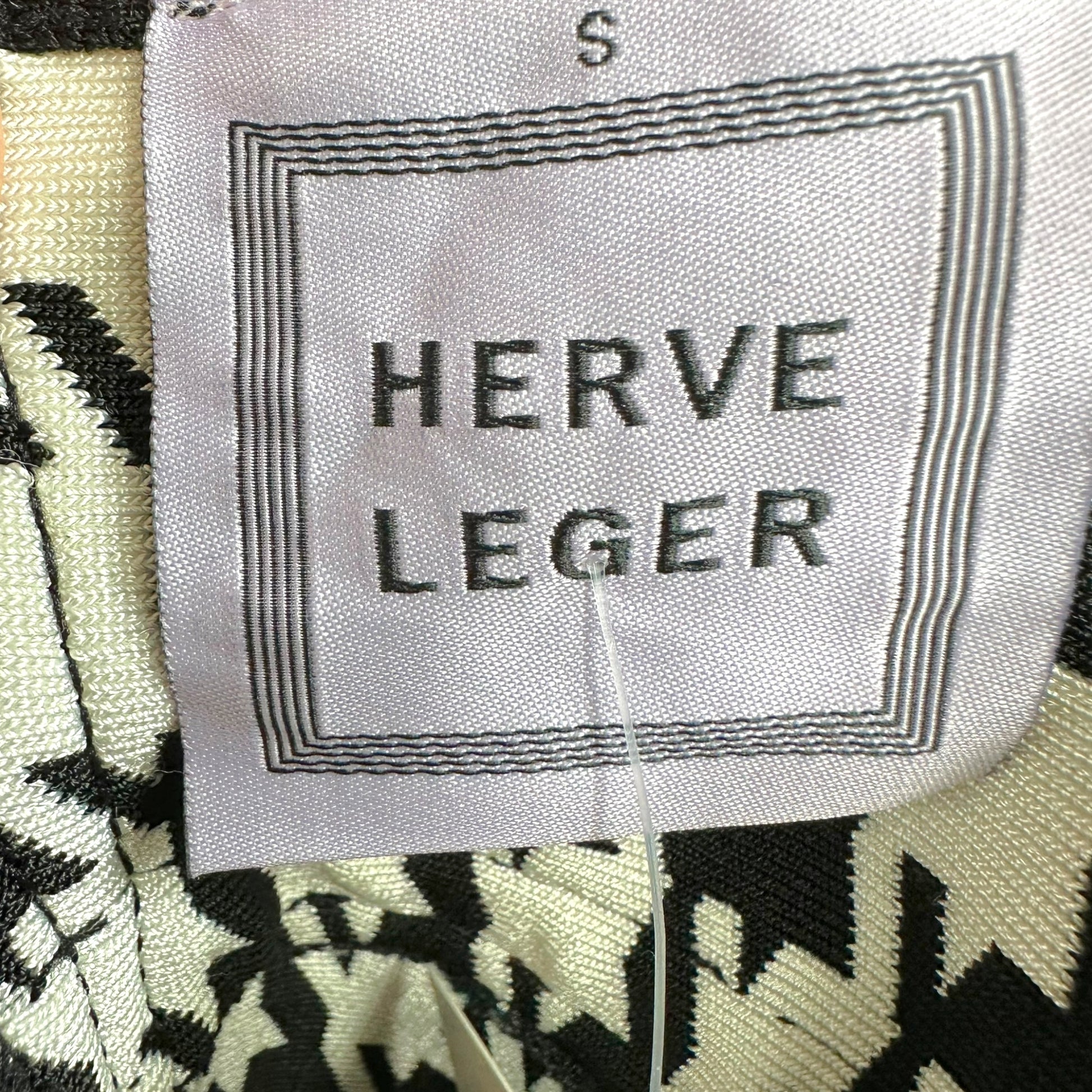 Herve Leger Houndstooth Print Bandage Mini Dress