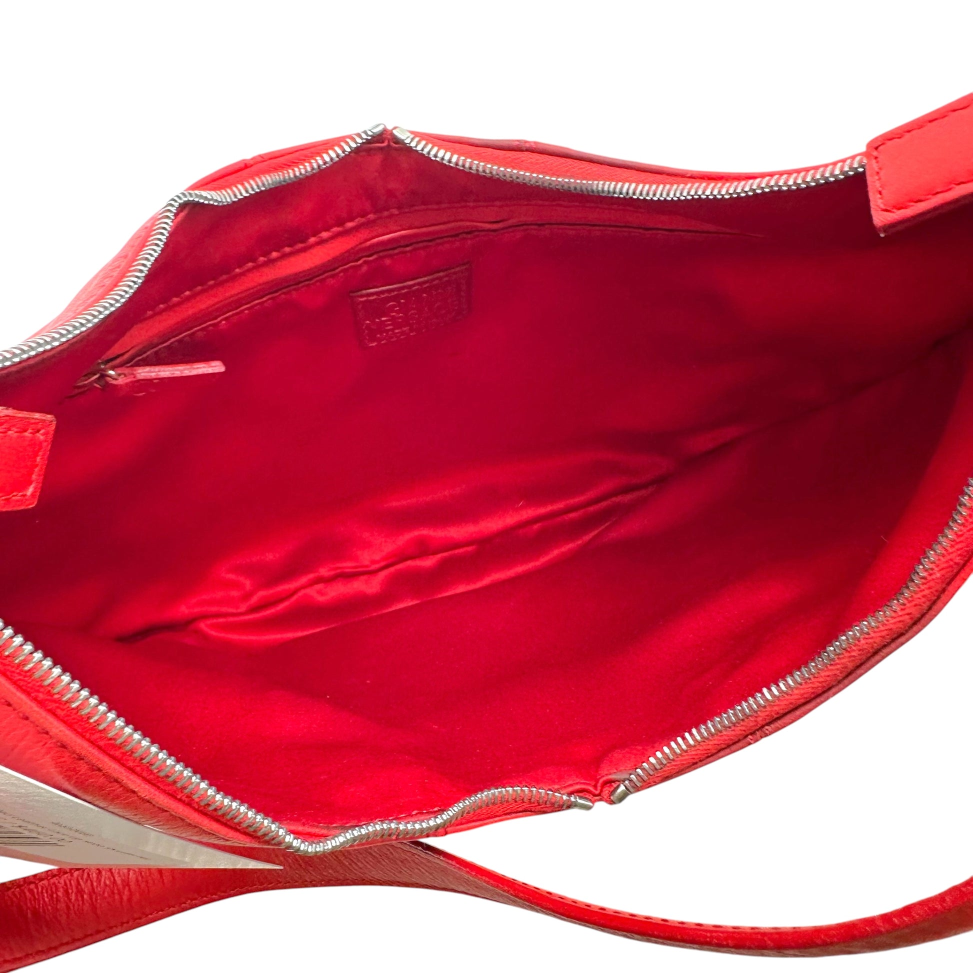 Gianna Versace Red Leather Lace-Up Hobo Bag
