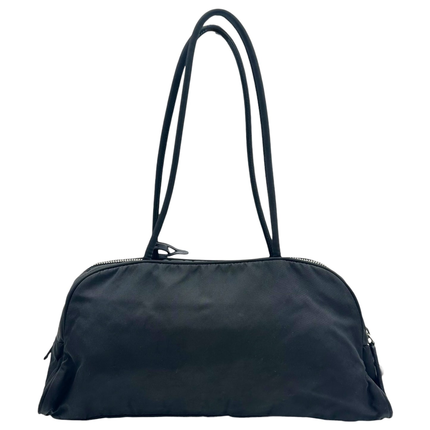 Prada Black Nylon East West Bowler Shoulder Bag