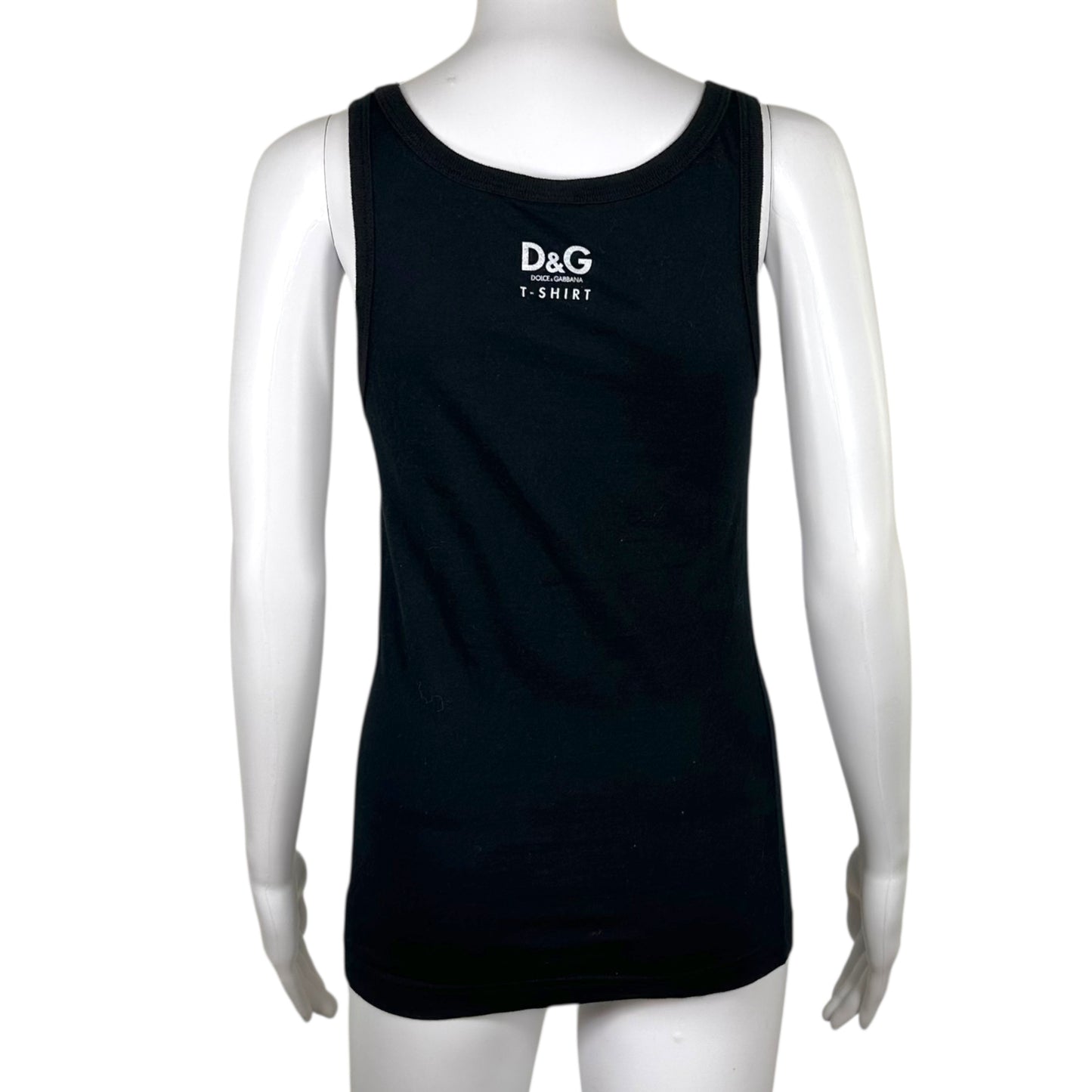 D&G Dolce & Gabbana Black Pirate Skull Graphic Tank Top