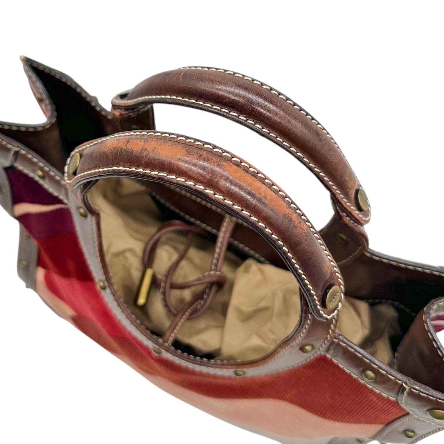 Emilio Pucci Printed Corduroy Leather Tote Bag