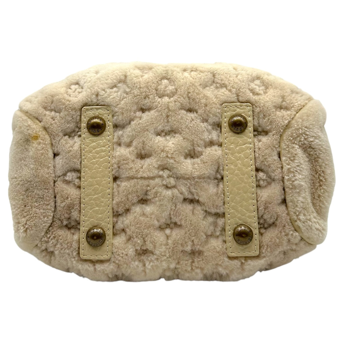 Louis Vuitton Ivory Mink Demi Lune Bag with Monogram