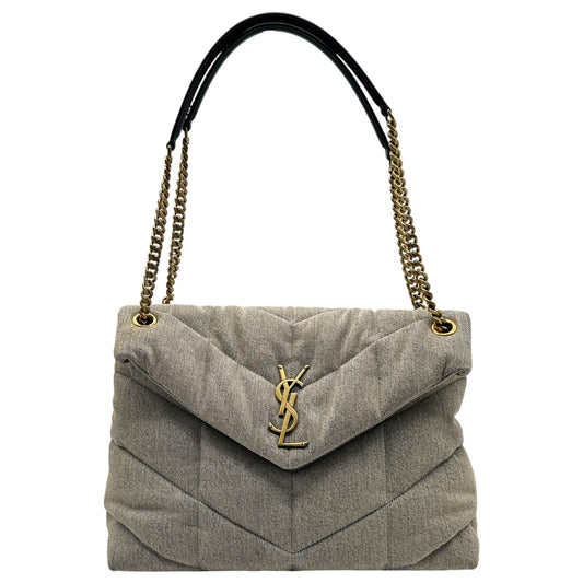 Saint Laurent Paris Medium Denim Puffer Bag