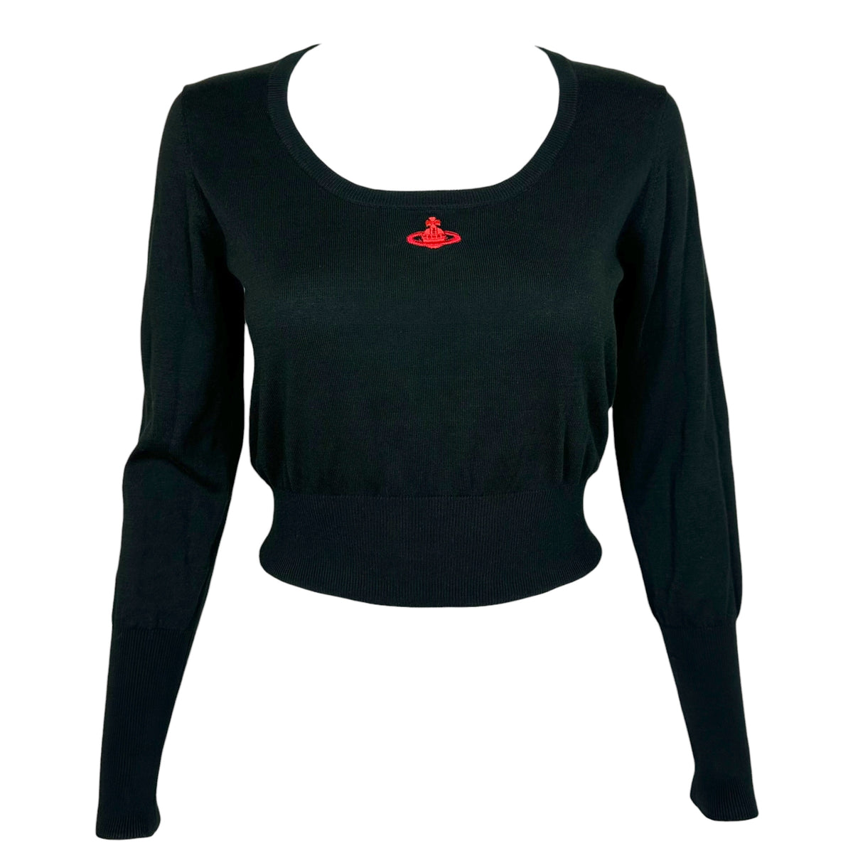 Vivienne Westwood Black Knit Cropped Longsleeve Sweater