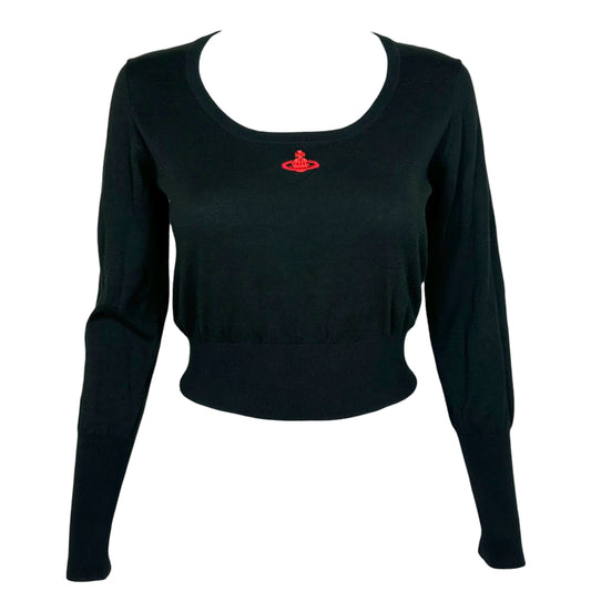 Vivienne Westwood Black Knit Cropped Longsleeve Sweater