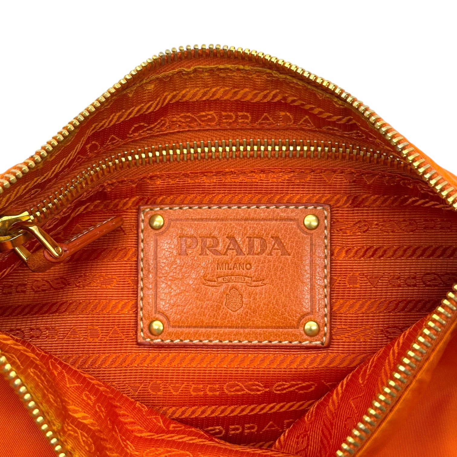 Prada Orange Nylon Fringe Trim Mini Bag - Outfit Repeater