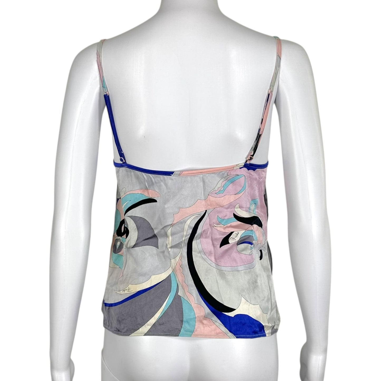 Emilio Pucci Pink & Blue Printed Silk Cami