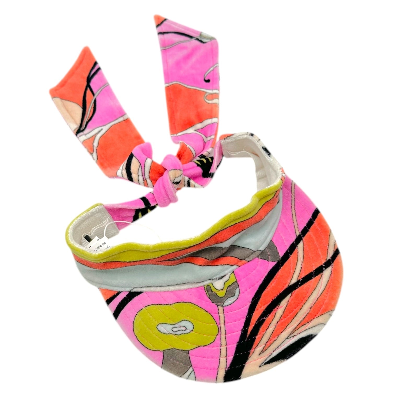 Emilio Pucci Velour Printed Tie Back Visor