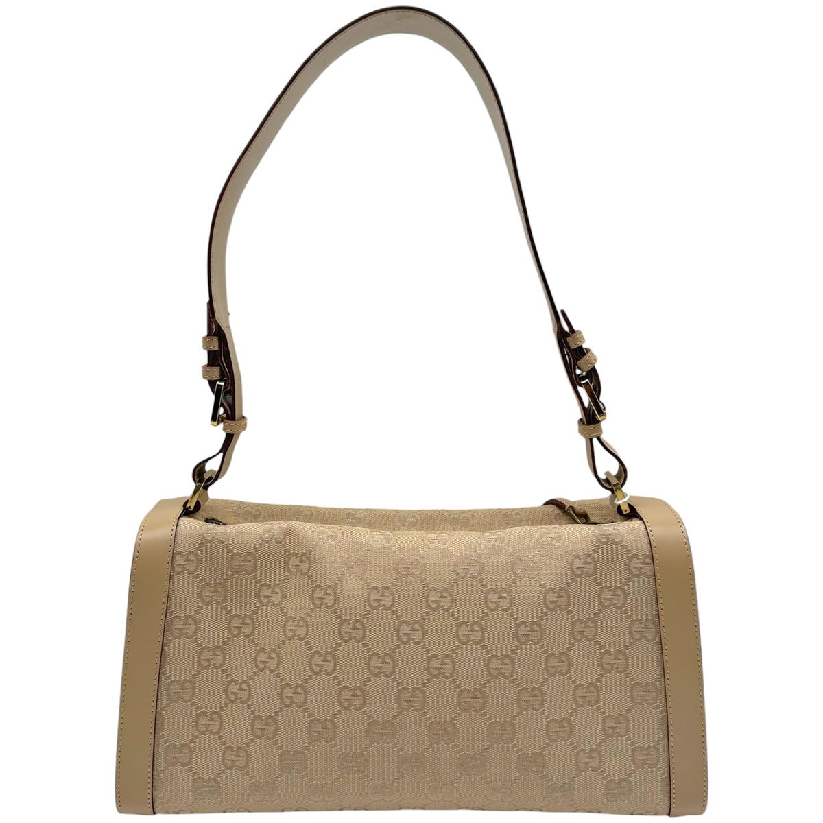 Gucci Shoulder Bag Light Beige Monogram Canvas Leather