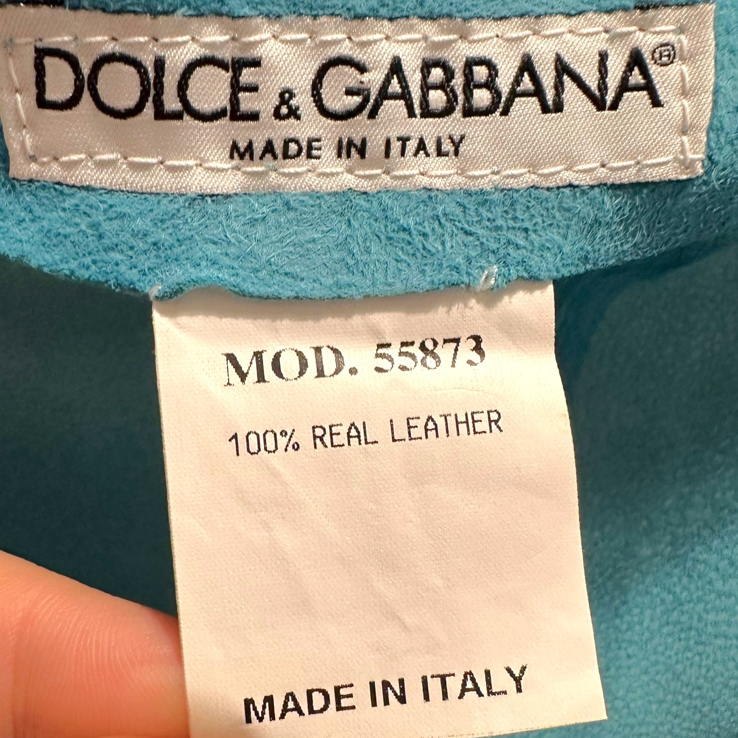 Dolce & Gabbana Turquoise Blue Suede Maxi Skirt
