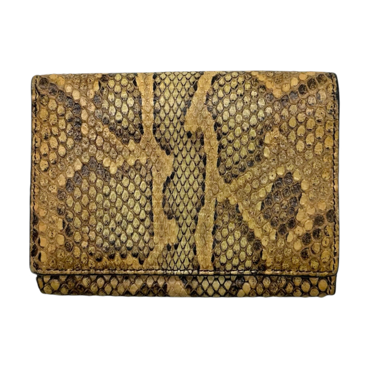 Fendi Tan Python Bi-Fold Turnlock Wallet