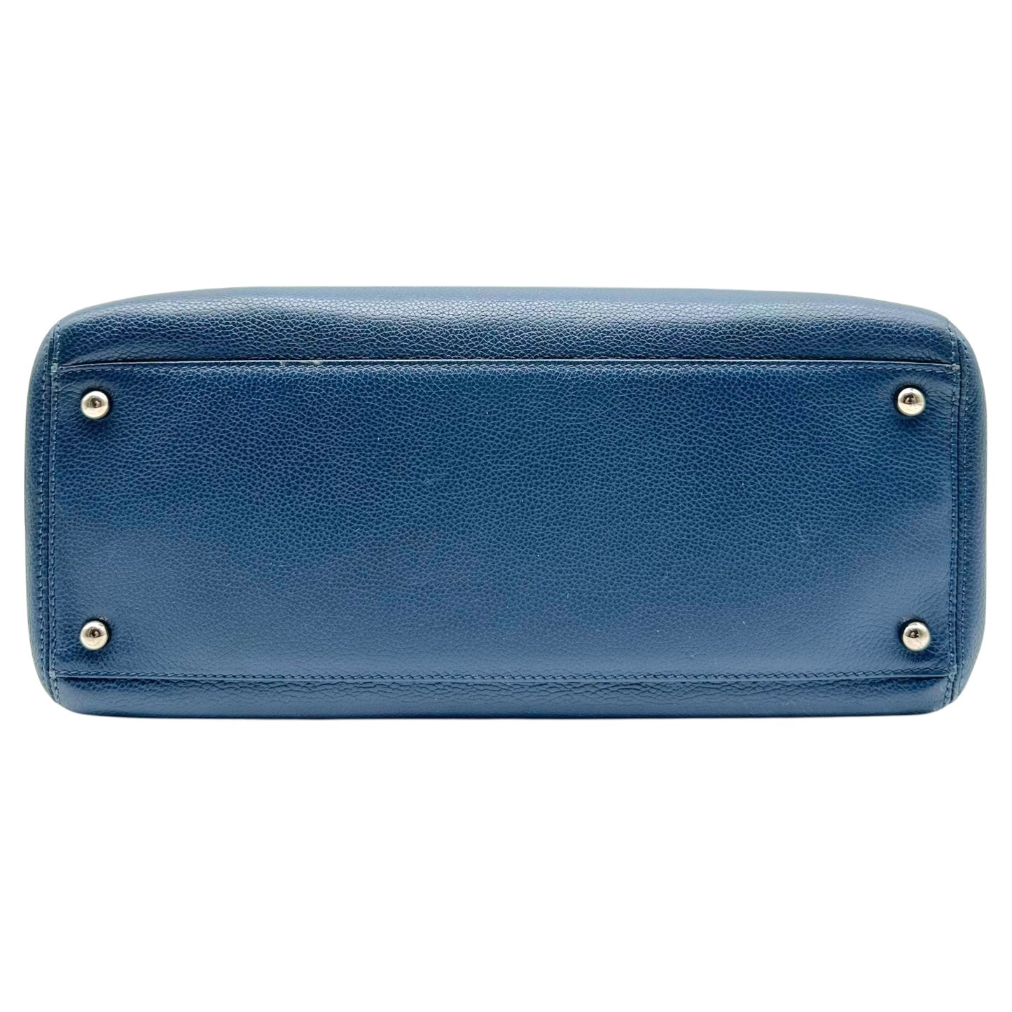 Chanel Blue Leather Small East West Executive Tote Bag