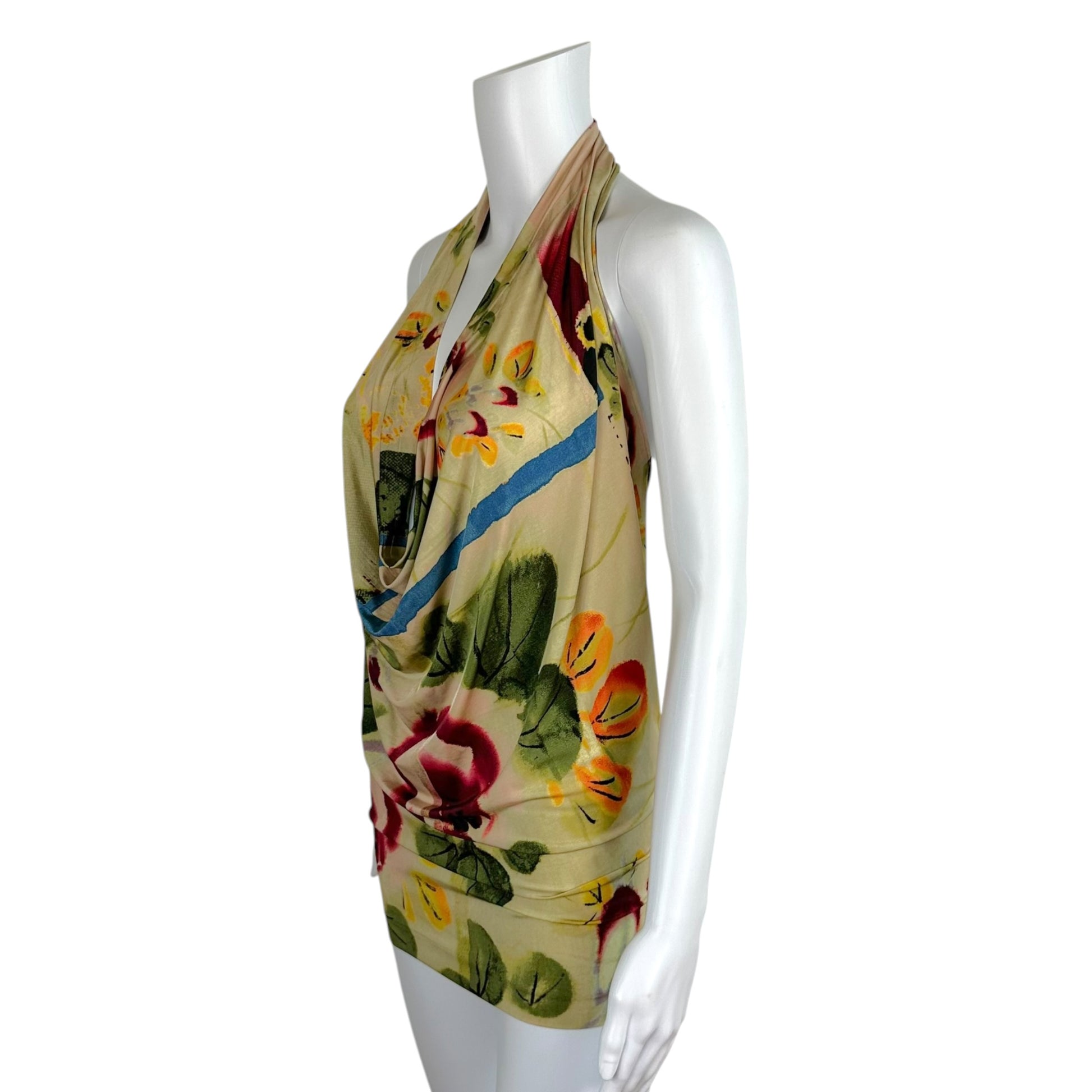 Jean Paul Gaultier Floral Print Halter Tank Top