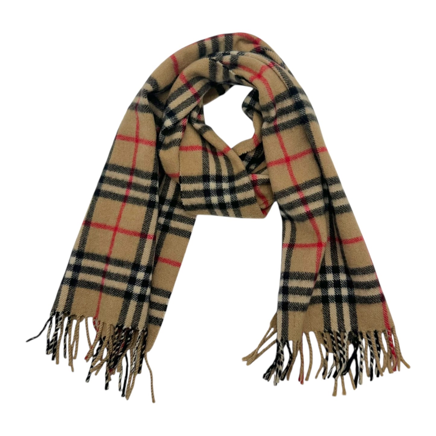 Burberry Tan Nova Check Plaid Cashmere Scarf - Outfit Repeater