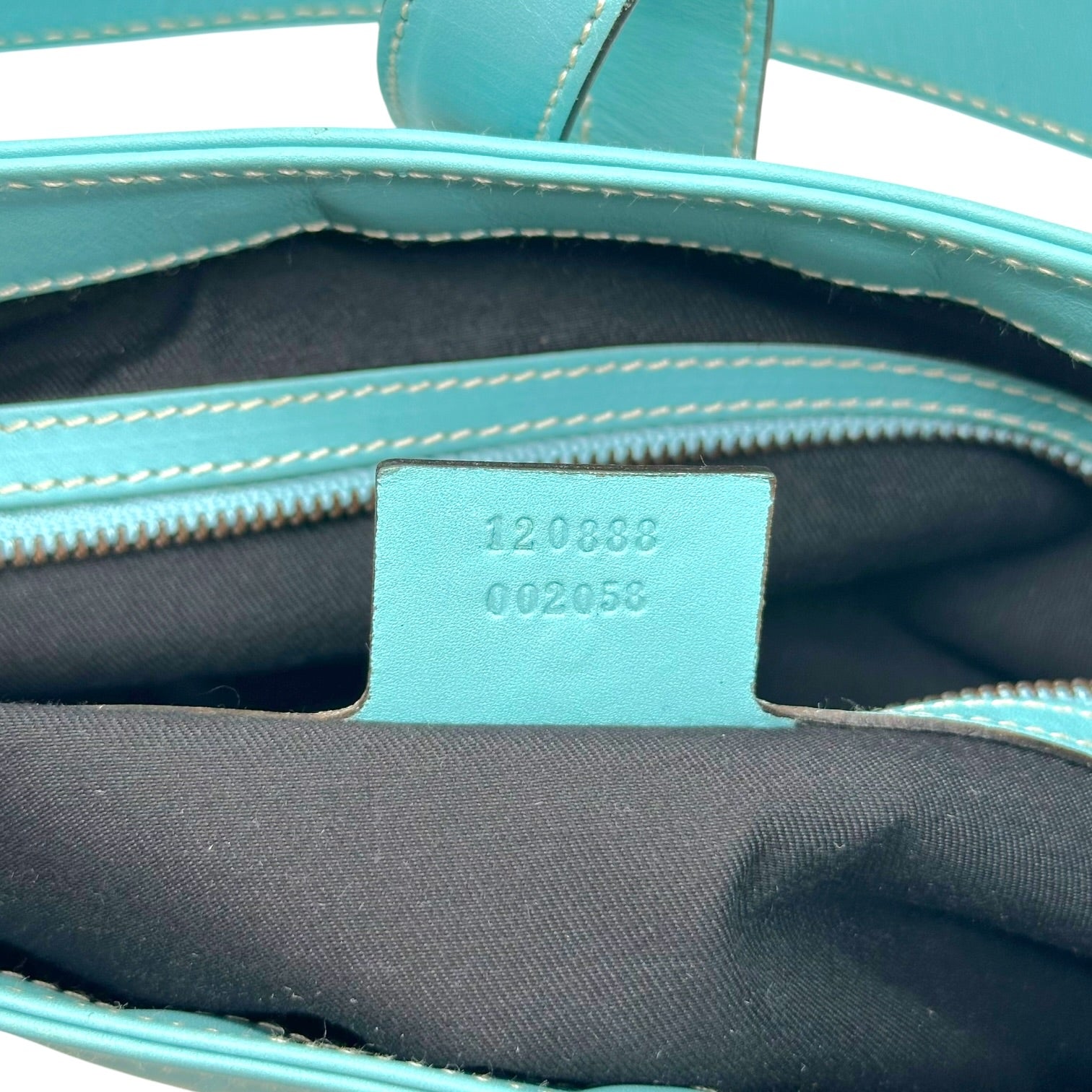 Gucci Turquoise Leather Monogram Piston Lock Shoulder Bag