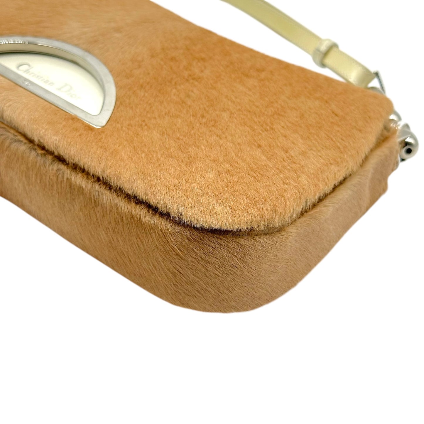 Christian Dior Tan Ponyhair Ivory Leather Shoulder Bag