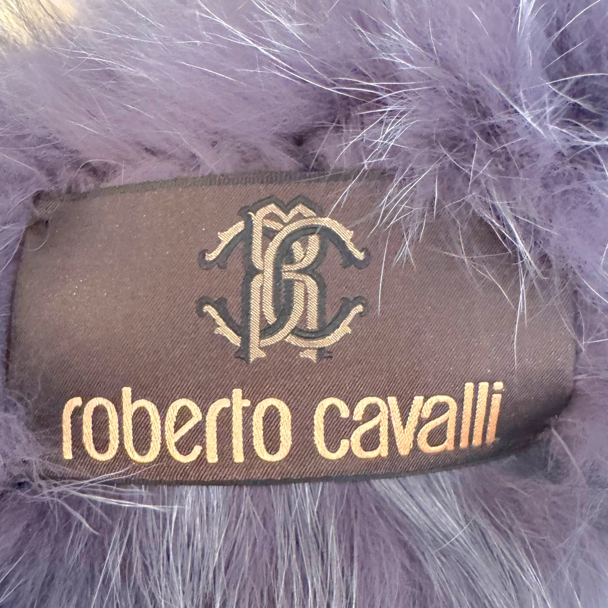 Roberto Cavalli Purple Fox Fur Hooded Sleeveless Vest