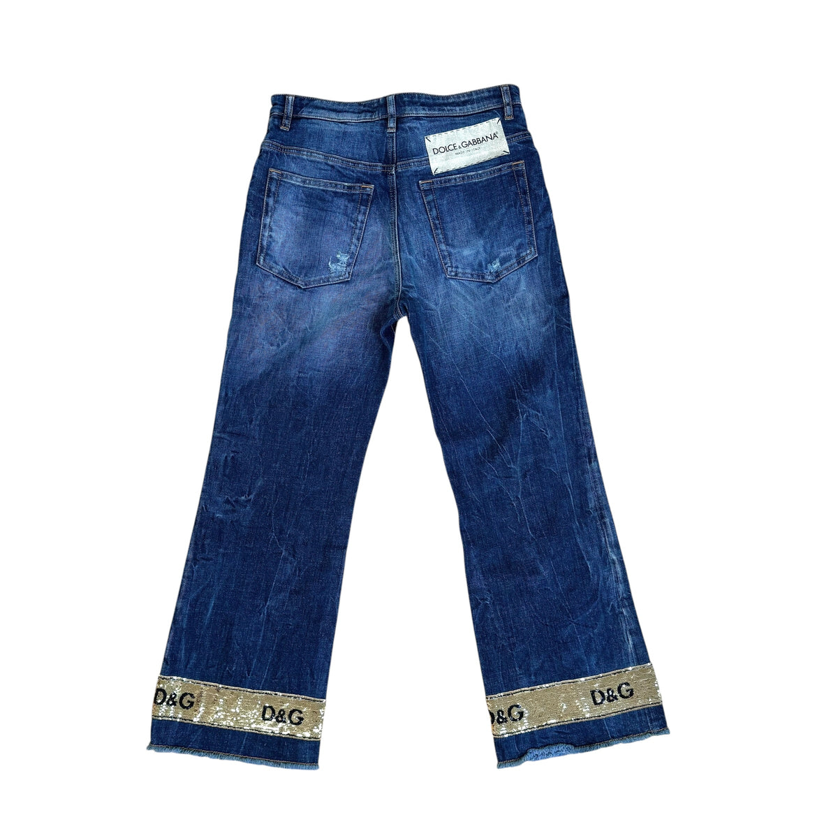 Dolce & Gabbana Dark Wash Distressed Capri Jeans