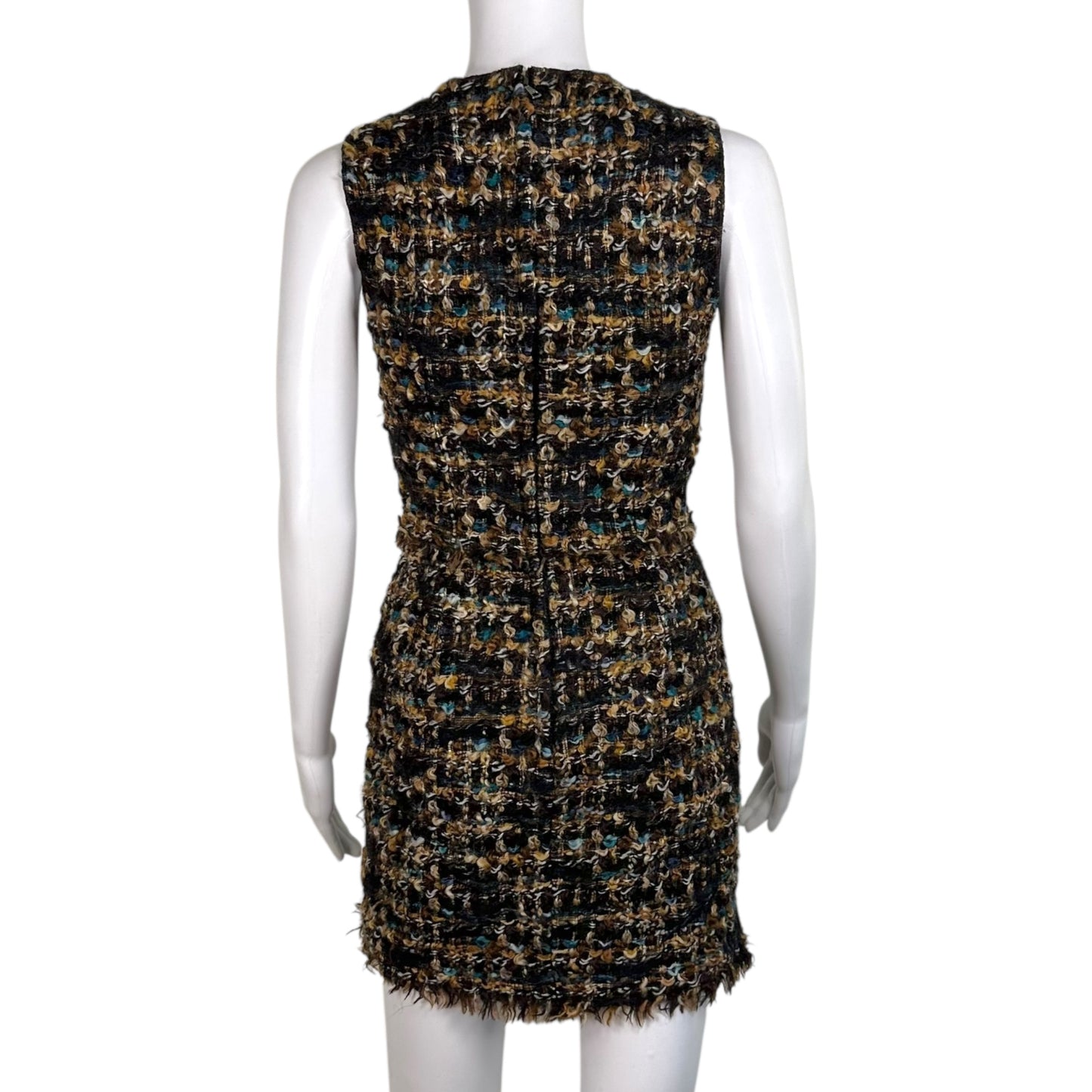 Dolce & Gabbana Brown Muticolor Tweed Mini Dress