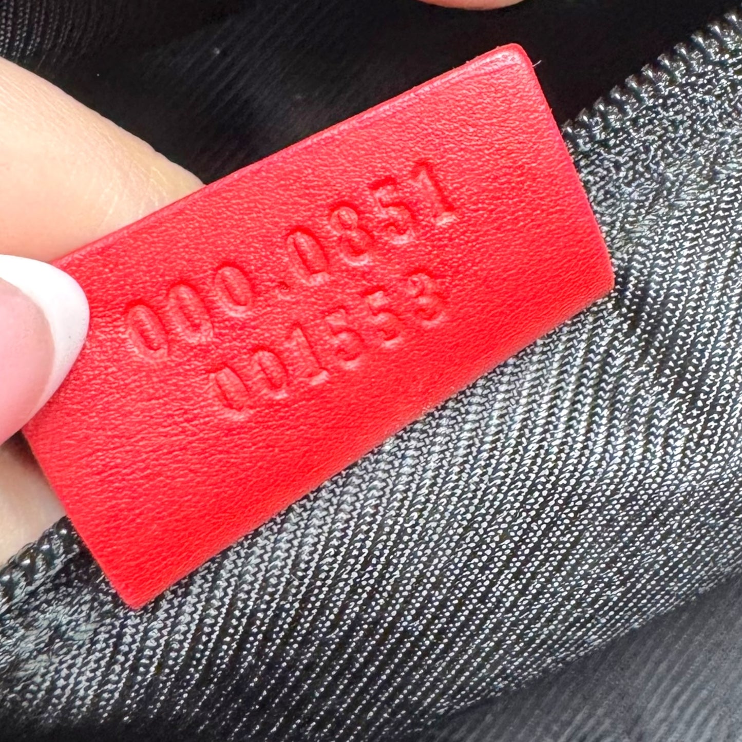 Gucci Gray Monogram & Red Leather Boston Bag - Outfit Repeater