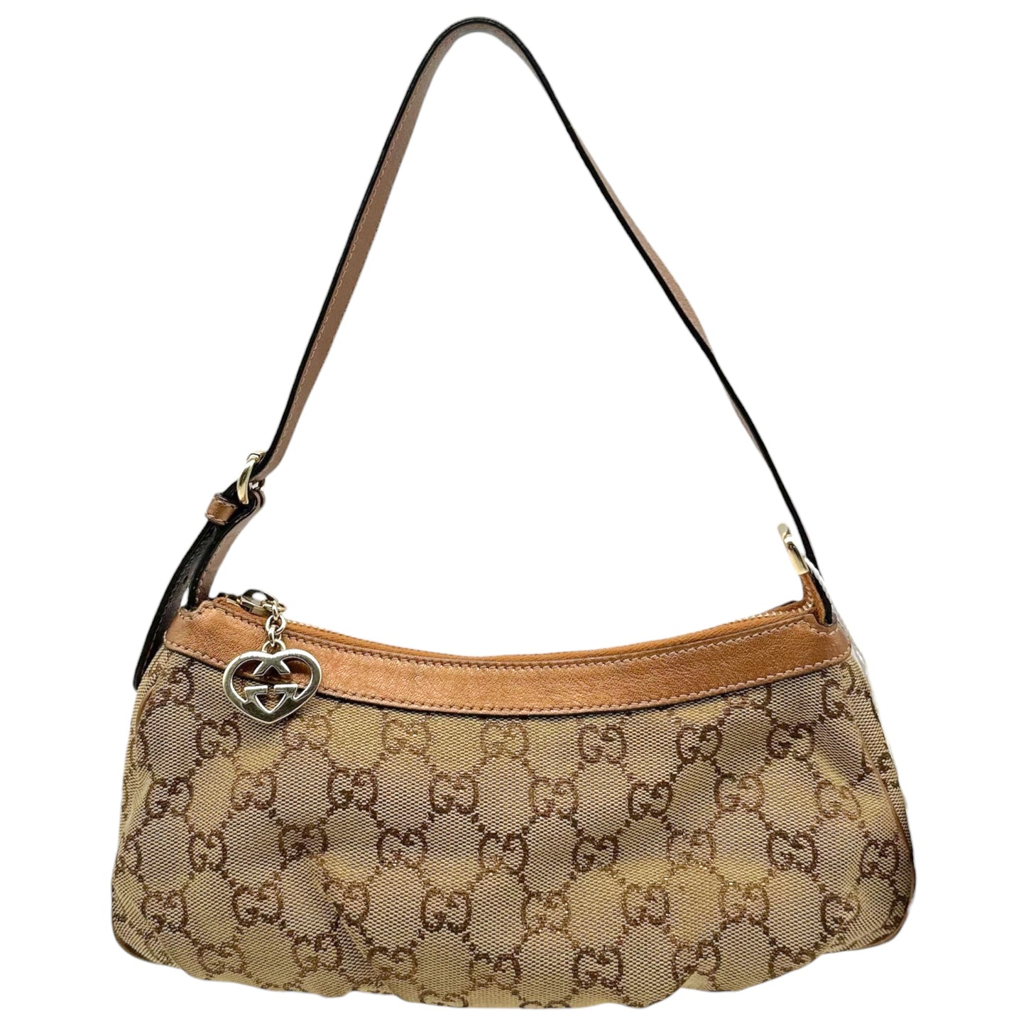 Gucci Bronze Metallic Monogram Pochette Bag